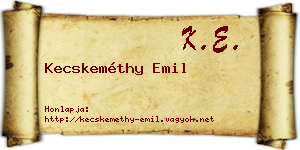 Kecskeméthy Emil névjegykártya