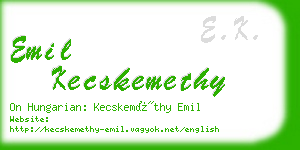 emil kecskemethy business card